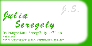 julia seregely business card